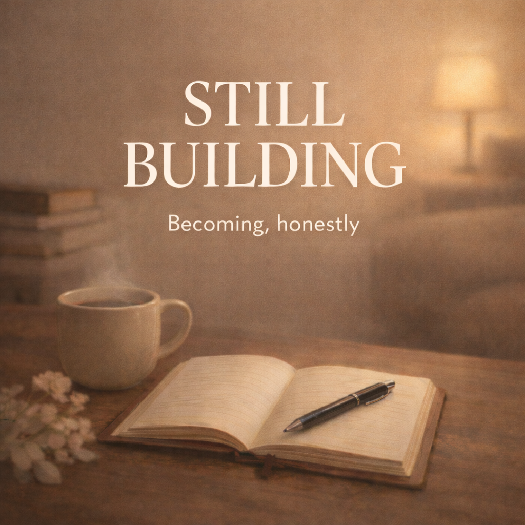 Still Building — Becoming, honestly. Podcast cover art